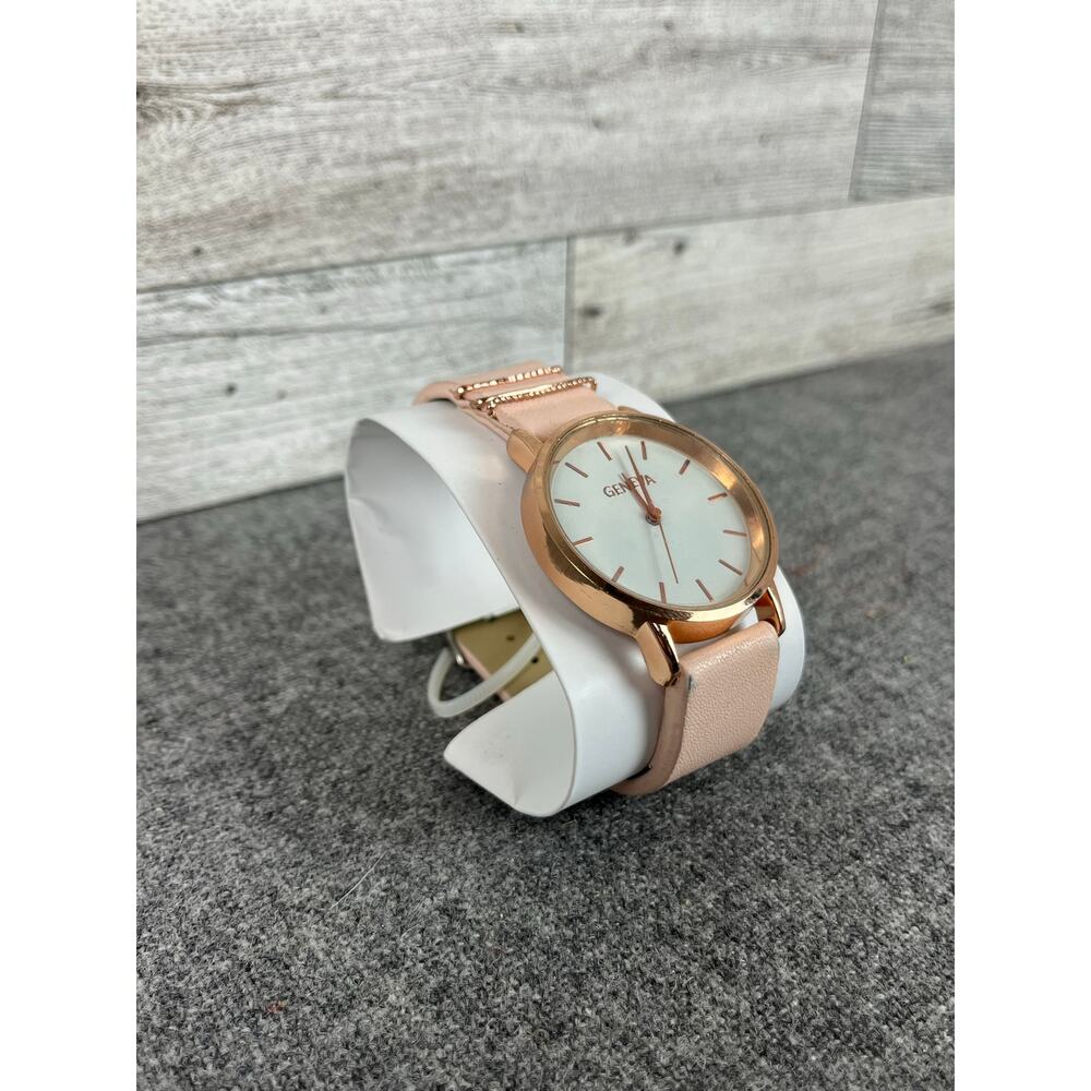 GENEVA WOMEN’S ROSE Gold Quartz Watch 9.5 Inch Elegant Vintage Accessory Gift - Picture 5 of 8